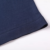 cheap Men&#039;s Elite Polo-Men&#039;s Silk Linen Cotton Business Casual Half Zip Short Sleeve Basic Formal Solid Color Zipper Summer Black Dark Navy Sky Blue Dark Green Gray