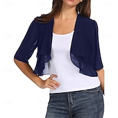levne zábaly svatebních hostů-Ženský wrap elegantní ochrana proti slunci krátký rukáv chiffon svatební wrapy s čistou barvou pro svatbu v létě