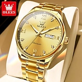 cheap Mechanical Watches-OLEVS Men&#039;s Mechanical Watch, Minimalist Fashion, Automatic Self-Winding, Luminous Date Week, Waterproof Steel Watch