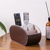 preiswerte Aufbewahrung &amp; Organisation-Fernbedienungs-Organizerbox aus PU-Leder, multifunktionaler Make-up- und Schreibtisch-Organizer, Aufbewahrungsbox für Zuhause mit Fächern für Wohnzimmer und Schlafzimmer