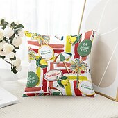 baratos Fronhas de Almofadas de Decoração-Capa de Almofadas Decorativas com Tema de Férias de Verão 1PC Capa de Almofada Quadrada Macia para Sofá de Quarto Sala de Estar