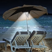 baratos Luzes de trabalho-Luz de guarda-chuva de pátio com 3 modos de brilho, sem fio, 28 luzes LED - 4 pilhas AA operadas, luz de poste de guarda-chuva para guarda-sóis de pátio, barracas de acampamento ou uso interno