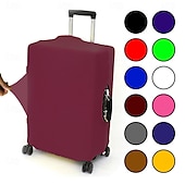 abordables almacenamiento de equipaje y viajes-Funda protectora para equipaje, funda elástica duradera de color sólido para maleta de viaje, funda de dacrón plegable lavable y a prueba de polvo para equipaje de mano. &amp;equipaje facturado