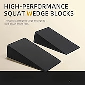 economico Articoli per la casa-1 paio di blocchi a cuneo per squat, blocchi yoga inclinati in EVA neri per equilibrio e flessibilità, allungatore per polpacci per squat, pilates, flessioni e allenamento della forza