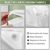 cheap Shower Curtains-Waffle Weave Shower Curtain 180cm*180cm(70&quot;*70&quot;) with Snap-in Fabric Liner Set, Solid Colored Hotel Style for Bathroom with Mesh Top Window
