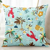 baratos Fronhas de Almofadas de Decoração-Capa de Almofadas Decorativas com Tema de Férias de Verão 1PC Capa de Almofada Quadrada Macia para Sofá de Quarto Sala de Estar