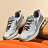 Χαμηλού Κόστους Ανδρικά Sneakers-ανδρικά αθλητικά παπούτσια τρεξίματος λευκά και πορτοκαλί με ελαφρύ πλέγμα – ευέλικτα αθλητικά παπούτσια για μπάσκετ και καθημερινή χρήση