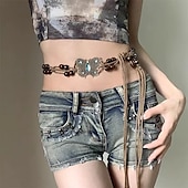 abordables ceinture-Chaîne Tour de Taille ancien Mode Femmes Bijoux de Corps Pour Quotidien Fête Rétro Alliage Papillon Argent Blanche Jaune 1 Pièce