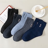 お買い得  メンズソックス-男性用 15ペア マルチパック ソックス ランニングソックス カジュアルソックス ブラック ネイビーブルー カラー 平織り バケーション スポーツ 日常 ベーシック 普通の厚さ 春 秋 ファッション カジュアル