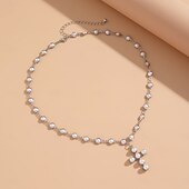 abordables Colliers-Collier de Perles Perle d&#039;imitation Femmes Élégant Mode Naturel Fait main Mariage En Forme de Y Colliers Tendance Pour Mariage Soirée Travail
