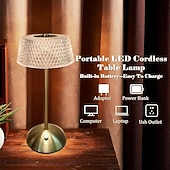 Недорогие Декоративные огни-Многофункциональная светодиодная настольная лампа 3 цвета с регулируемой яркостью, перезаряжаемая через USB прикроватная лампа для спальни, столовой, гостиной, офиса, общежития, ночник