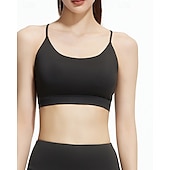 abordables Sujetadores deportivos &amp; chalecos-Mujer Buena parte superior Correa de espagueti Sujetador superior Tiras posteriores Confortable Transpirable Malla Bloque de color Deporte Ropa de Deporte Negro Blanco Yoga Aptitud física Casual