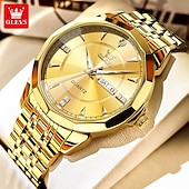 cheap Quartz Watches-OLEVS 9977 Men&#039;s Top Luxury Brand Quartz Watch, Fashion Business, Stainless Steel, Date Week, Diamond Scale, Waterproof