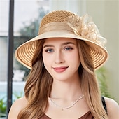 tanie czapki imprezowe-kapelusze derby dla kobiet 2025 kapelusz z organzy na przyjęcie herbaciane damskie eleganckie stroje na niedzielne popołudnie wielkanocne