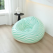 cheap Outdoor Activity-1pc Inflatable Sofa - Single-Size PVC Zebra Stripe Lounge Chair with Carry Bag Portable Indoor/Outdoor Camping &amp; Home Use Striped Pattern in Multiple Colors Inflatable Furniture