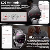 رخيصةأون ساعات ذكية-ساعة ذكية ET456 بحجم 1.56 بوصة ساعة رياضية لمراقبة اللياقة البدنية والجري بلوتوث ECGPPG تذكير بالمكالمات تتبع النوم متوافقة مع أندرويد وآي أو إس للرجال متتبع الخطوات