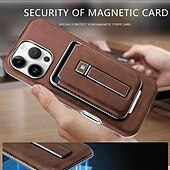 baratos Capas para iPhone-telefone Capinha Para Apple AirTag iPhone 16 Pro Max Plus iPhone 15 14 Pro Max Plus iPhone 13 12 Pro Max Capa traseira Caso de Adsorção Magnética Com Suporte Magnética Suporte para carregamento sem