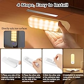 economico luce dell&#039;armadio-1 luce con sensore di movimento, batteria ricaricabile, installazione magnetica, mobiletto per bagno, corridoio, cucina, luce con sensore per camera da letto