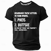 billige Morsomme T-skjorter for menn-Herre Morsom Slang T skjorte Kortermet T skjorte 3D-utskrift Crew-hals Skjorte Mote Daglig Fritid Gate Avslappet Daglig Svart Rød Blå Sommer Vår Klær S M L XL XXL XXXL
