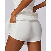 cheap Women&#039;s Skirts &amp; Skorts-US Open Women&#039;s Tennis Skirts Tennis Skirts with Shorts Pleated Side Split Quick Dry Tennis Golf Pickleball Solid Colored Bottoms Black White Blue Tennis Clothing