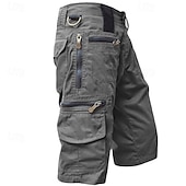 economico Classico-Per uomo Pantaloncini cargo Pantaloni capri Pantaloncini Estivi Tasca con cerniera Multi-tasche Semplice Comodità Indossabile Lunghezza al polpaccio All&#039;aperto Sport Quotidiano Moda Casual Nero Verde