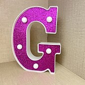 economico Luci decorative-Luci decorative con lettere viola da 16 cm, luci per feste, compleanno, Natale