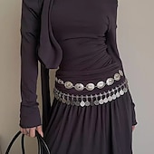 preiswerte Gürtel-Hüftkette Vintage Boho Damen Körperschmuck Für Ferien Retro Legierung Silber Weiß Gold 1 Stück