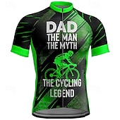 お買い得  メンズジャージ-男性用 サイクリングジャージー グラフィック 文字＆番号 半袖 バイク Tシャツ ジャージー 3つのリアポケット付き マウンテンサイクリング 速乾性 人間工学デザイン ウィッキング 高通気性 スポーツ ワインレッド ブルー オレンジ 衣類