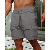 economico All&amp;#39;aperto-Per uomo Pantaloncini cargo Shorts Pantaloncini Estivi Coulisse Elastico in vita Multi-tasche Semplice Comodità Indossabile Lunghezza al ginocchio All&#039;aperto Sport Quotidiano Moda Casual Nero Marrone