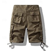 preiswerte Klassiker-Herren Cargo-Shorts Shorts Sommershorts Mehrere Taschen Klappentasche Einfach Komfort tragbar Knielang Outdoor Sport Täglich Mode Lässig Schwarz Gelb