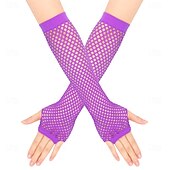 preiswerte Ärmel &amp; Schal-Dickes Netz Fischernetz elastische Handschuhe sexy lange Handschuhe Punk Halbfinger Nachtclub Party Etikette Handschuhe