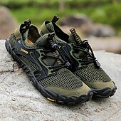 voordelige Herensneakers-Voor heren Sneakers Rivierschoenen Canyoning Casual Dagelijks PU Leder Netstof Ademend Comfortabel Anti-slip Veters Zwart Bruin Groen Zomer Lente