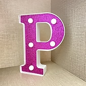 economico Luci decorative-Luci decorative con lettere viola da 16 cm, luci per feste, compleanno, Natale
