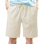 cheap Casual Shorts-Men&#039;s Shorts Summer Shorts Beach Shorts Casual Shorts Pocket Drawstring Elastic Waist Plain Comfort Breathable Short Outdoor Vacation Sport Casual Black White