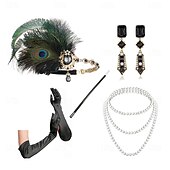 billige Tilbehør og mer-1920-tallet Den store Gatsby Flapperpannebånd i 1920-stil Den store Gatsby Fjær Kontor / Bedrift Glitrende glitter Krystall / Rhinstein Kostyme Dame Karneval Valentinsdag Maskerade Festkveldsklær