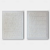 お買い得  抽象画-わびさびアートワーク 油絵 手描きの抽象画 壁アート 2枚セット キャンバスに描かれたベージュの抽象画 1組 ベージュのテクスチャ 壁アート ニュートラルな抽象画 壁アート ボヘミアン ウォールデコレーション