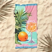 abordables juegos de toallas de playa-Toalla de playa estampada, manta de playa ligera, de secado rápido y sin arena, ideal para viajes, piscina y uso al aire libre.