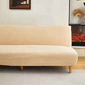 billiga Futon soffa-jacquardtyg armlöst bäddsoffa överdrag slipcovers stretchskydd elastiskt bänkskydd