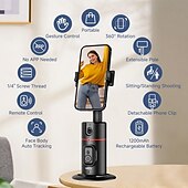 abordables accessoires de forage-Support de téléphone à suivi automatique, support de caméra de téléphone à rotation à 360 degrés, support de suivi de prise de vue intelligent avec perche à selfie à distance pour iPhone Android,