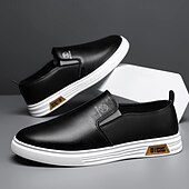 preiswerte Herrenpantoletten &amp; -slipper-weiße Slip-On-Sneaker für Herren mit kontrastierenden Kunstlederakzenten und rutschfester Gummisohle – stylisch und bequem für die Freizeit und den Alltag