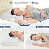 baratos Acessórios de cama-Travesseiro em Espuma de Memória Dupla Face com Diferente Firmeza Travesseiro Zero Pressão Confortável e Respirável Proporciona Suporte para o Pescoço e Alívio da Dor nos Ombros