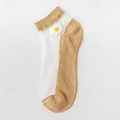 cheap Home Socks-Women Daisy Sheer Socks,Womens Girls Lace Sheer Ankle Sock Thin Mesh Cotton Socks Transparent See Through Tull Low Cut Sock