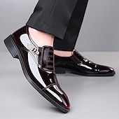 preiswerte Formell-Herrenschuhe - schwarz-weiße Lackschuhe mit Schnalle für Hochzeiten, Galas und Tanzpartys