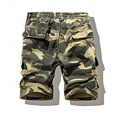 preiswerte Klassiker-Herren Cargo-Shorts Shorts mit Camouflage-Muster Shorts Sommershorts Kordelzug Elastischer Bund Mehrere Taschen Tarnung Komfort tragbar Knielang Outdoor Sport Täglich Mode Lässig Tarnung Khaki