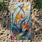 abordables juegos de toallas de playa-Toalla de playa estampada, manta de playa ligera, de secado rápido y sin arena, ideal para viajes, piscina y uso al aire libre.