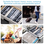 olcso poggyász és utazási tárolás-kompressziós táskák utazáshoz 10 db helytakarékos táska kézi tekercs vákuum csomagoló táskák utazáshoz nincs szükség vákuumra (3 nagy 3 közepes 4 kicsi) ruházati poggyász otthoni szervezők tároló