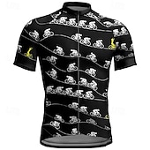 billiga Tröjor för män-Herr Cykeltröja Kortärmad Cykel T-shirt Tröja med 3 bakfickor Bergscykling Andningsfunktion Snabb tork Anatomisk design Uppsugande Vinrött Svart Blå Grafisk Lutning sporter Kläder
