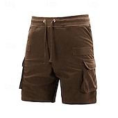 voordelige Buitenshuis-Voor heren Cargoshorts Korte broek Casual korte broek Wandelshorts Corduroy korte broek Trekkoord Elastische taille Meerdere zakken Effen Ademend Vochtregelerend Knielengte Buiten Casual Dagelijks