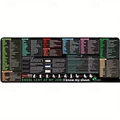 お買い得  家庭用品-Excel チートシート デスクマット、ショートカット付き XL マウスパッド、31.5&quot;x11.8&quot; または 35.4&quot;x15.7&quot;、デスクプロテクター、滑り止め、防水、オフィスワーク &amp;プロフェッショナル向けのゲーム、生産性ギフト &amp;学生