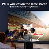 Недорогие Проекторы-портативный проектор с разрешением 1080p 4k, автоматической фокусировкой и коррекцией трапецеидальных искажений, регулируемой подставкой на 360 градусов, съемным портативным